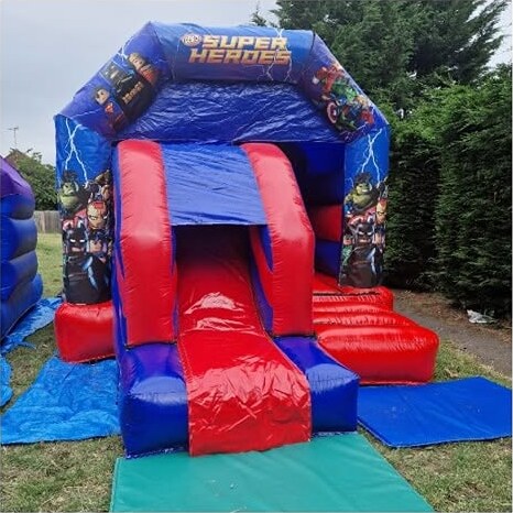 Superhero bounce and slide combo castle