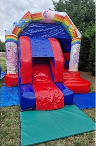 Unicorn bounce and slide combo castle