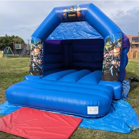Covered superhero bouncy castle